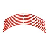 LIOOBO Cinta Adhesiva de la Etiqueta de la Raya de la llanta Reflectante para Ruedas de automóviles de Motocicleta (Rojo)