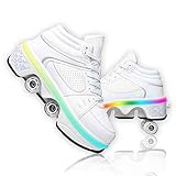Sko med hjul til drenge og piger LED-lys, multifunktionssko 2 i 1 rulleskøjter Sneakers Udendørssport