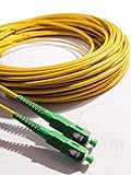 Elfcam Fibra óptica cable SC / APC a SC / APC monomodo simplex 9/125, Compatible con Orange, Movistar, Vodafone y Jazztel, 5 metros