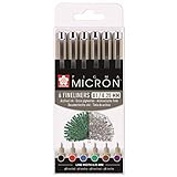 Pigma Micron Fineliners 6 Colores Surtidos 0.25mm