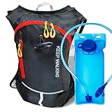 ກະເປົ໋າເປ້ Hydration ມີພົກຍ່ຽວນ້ໍາ 1L, BPA Free Hiking Backpack, ສໍາລັບການແລ່ນຖີບລົດແລ່ນມາຣາທອນມືອາຊີບຜູ້ຊາຍກາງແຈ້ງແມ່ຍິງ