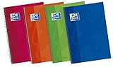 Oxford Classic 400043979 Cuadernos espiral de tapa extradura, 80 Hojas, Formato A5, Colores surtidos, Paquete de 5