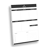 PREVIS Weekly Planner A5 50 Sheets - Daily Organizer - Weekly Planner - Useful Planner Pad - Weekly Calendar, Tasks, Life, Oppositions, Shopping List.