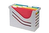 Jalema 2658026997 Re-Solution - Caja para carpetas colgantes (incluye 5 archivos de varios colores, A4), color gris