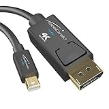 KabelDirekt – Mini DisplayPort (Thunderbolt) a Cable DisplayPort (Mini DP a DP) – 3m – (resolución UHD con 4K / 60Hz, versión 1.2, Adecuado para PC y Mac, Conector DP con Bloqueo, Negro)