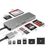 Lector de tarjetas USB 3.0, Lector de tarjetas USB 3.0 (5Gps) de alta velocidad TF(Micro SD) /SD/MS/M2/XD/CF, Lector de tarjetas SD, Lector de tarjetas con 5 tarjetas simultáneamente