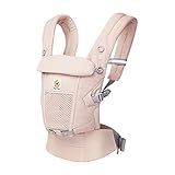 Mochila Portabebé ergonómica Ergobaby Adapt Malla SoftFlex, para recién nacidos, 3 posiciones de transporte, Pink Quartz