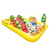 Parque acuático hinchable con niños – Piscina de plástico hinchable con tobogán – Frutas Sandía Paddling Pool – Divertido juguete de verano