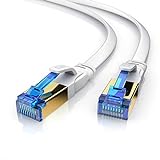 Primewire – 15m - Cable de Red Cat 8.1 Plano - 40 Gbits - Gigabit Ethernet LAN 40000 Mbits con Conector RJ 45 - Revestido de PVC - Blindaje U FTP Pimf - Compatible Switch Rúter Modem PC Smart-TV