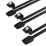 SABRENT SATA III cable 6Gbps, cable sata 3, (3 piezas), cable de datos HDD/SDD 50cm, cable SATA pc recto con cierre. Para unidades de disco duro SATA HDD/SSD, unidades de CD y DVD, negro (CB-SRK3)