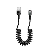 mcdodo Cable en espiral USB C,cable de carga flexible, tipo C QC 4.0,cable de carga telescópico,cable de datos en espiral,compatible con Galaxy S10 S9 S8 Huawei Xiaomi,estiramiento de 0,2m hasta 1,8m