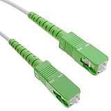 BeMatik.com - Cable de fibra óptica SC/APC a SC/APC monomodo simplex 9/125 de 5 m OS2 blanco/verde