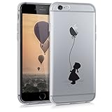 kwmobile Coque Compatible avec Apple iPhone 6 / 6S - Coque en Silicone TPU pour Fille avec Ballon Noir/Transparent