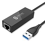 Syncwire - Adaptador de Red USB 3.0 a RJ45 Gigabit Ethernet – 10/100/1000 Mbps, Adaptador de Red LAN para Macbook Ultrabook, Windows 10/8.1/8/7/Vista/XP, etc., Color Negro