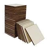 Дерев'яні квадрати Belle Vous Unfinished Blank Craft (60 шт.) 7,5 см завдовжки x 7,5 см завширшки - скибочки деревини для малювання, пірографії, підставок, декору