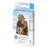 HP Sprocket Papel fotográfico Adhesivo Premium de Zink de 5 x 7.6 cm (20 Hojas) Compatible con Las impresoras fotográficas HP Sprocket