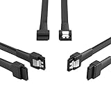KabelDirekt – 3 Cables SATA-3 de 6Gb/s – 30cm, Recto (Cable de Datos, 6Gbit/s, SATA III/Serial ATA, Serial, Conector L, Juego de 3 Cables, Conecta Discos Duros/SSD/Unidades con la Placa Base, Negro)
