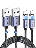 TOPK Cable magnético de carga USB C, 3 A cable magnético USB tipo C, compatible con QC 3.0, carga rápida y transferencia de datos para Samsung Galaxy S20, S10, S9, S8, Huawei P20, etc.