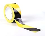 GTSE - Danger Tape - 50 mm x 33 m pr. rulle - 1 rulle - Stribet tape til gulv- og sikkerhedsmærkning - sort og gul