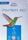Avery 2563 - Papel para impresora laser (DIN A4, sin recubrimiento, 90 g/m², 500 hojas)