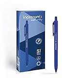 inoxcrom: S1 - Bolígrafo retráctil, escritura ultra suave y tacto agradable, punta media (1mm), caja 12 bolis (Azul)