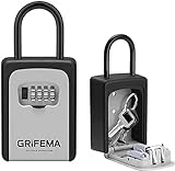 GRIFEMA GA1004 Caja de Seguridad para Llaves, Caja de Cerradura, Armarios de llaves con Gancho, Gris