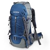 SKYSPER 50L Hiking Backpacks ຄວາມອາດສາມາດຂະຫນາດໃຫຍ່ Marching Backpacks Rucksacks ສໍາລັບຜູ້ຊາຍແມ່ຍິງ Waterproof ກັບ Rain Cover ສໍາລັບການເດີນທາງ camping Camping Trekking Adventure Mountaineering