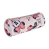 CERDÁ LIFE'S LITTLE MOMENTS 2100003837, Girl's Minnie Mouse Round School Pencil Case With Zipper Opening Office License Unisex Children, Rosa (Pinki), 2100003837