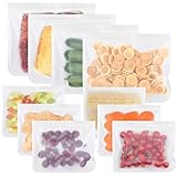 Багаторазові силіконові пакети Gaoyong 10 предметів, пакети для заморозки, пакети для морозилки для овочів, фруктів, м'яса