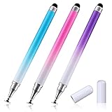Amaxiu 2 in 1 Stylus Pen for Touch Screens, 3 Styluses with Clear Disc and Silicone Tip, High Sensitivity Pen Stylus Pen, Fine Tip Stylus Pen,
