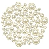 TOAOB 370 Piezas Perlas para Manualidades Tamaño Mixto Perlas Artísticas Redondos de Blanco Crema Cuentas de Acrílico para Pulseras Collares Decoración Fabricación de Joyas Accesorios