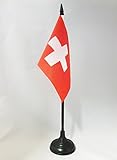 AZ FLAG Bandera de Mesa de Suiza 15x10cm - BANDERINA de DESPACHO Suiza 10 x 15 cm