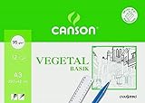 Canson Vegetal Basik, Papers tècnics, Suau, 90g, Minipack, A3-29,7x42cm, Translluït, 12 Fulles