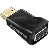 VicTsing Adaptador de HDMI a VGA (1080P), Convertidor de Vídeo para PC, TV, Ordenadores Portátiles, Reproductores de DVD, Color Negro