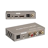 Tihokile HDMI ARC Audio Extractor Convertidor de Audio Multifunción Adaptador Audio HDMI ARC or Toslink(Optical) or Coaxial to Toslink(Optical) + Stereo L/R+3.5mm Jack + Coaxial Output Gris Amarillo