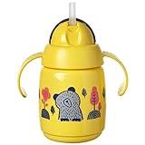 Детская чашка Tommee Tippee Superstar, с утяжеленной соломинкой, 100 % технология Intellivalve, защита от утечек и вибраций, антибактериальная технология Bacshield, 300 мл, желтый