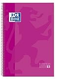 Oxford, A4 notebook, 5x5 grid, extra-hard cover, micro-perforated, A4 Europeanbook 1 ໂນດບຸກ, ສີ fuchsia
