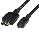 Amazon Basics - Cable micro-HDMI a HDMI, flexible, de 1,8 m, Negro