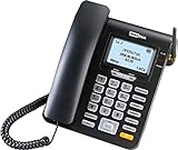 Maxcom MM 28 D HS - Teléfono Fijo GSM de Escritorio con Tarjeta Sim Función SMS, Negro