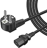 EXTRASTAR қуат кабелі 1.5M, 3 істікшелі, еуропалық штепсель, монитор, теледидар, проектор, компьютерге арналған қара, 3 * 0.75 мм²