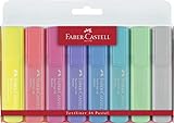 Faber-Castell 154681 - Taba e nang le matšoao a 8 a pastel fluorescent le a mabeli a mosehla a nang le melumo e tloaelehileng Textliner 2, multicolor