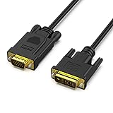 BENFEI Cable DVI-D Activo a VGA 1.8 Metros, DVI-D 24+1 a Cable VGA Macho a Macho Chapado en Oro(No Compacto con DVI-I 24 + 5, No bidireccional)