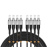 Jeirdus Cable de fibra óptica de 4 núcleos 9/125 SM de 100 metros FC a FC Outdoor blindado de FC a FC