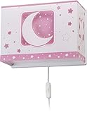 Dalber Moon Light Lámpara Aplique Pared infantil Luna y Estrellas Moonlight gris Rosa, 60 W