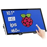 HMTECH Raspberry Pi - Pantalla táctil de 10,1 Pulgadas, Monitor 1024 x 600 HDMI, Monitor portátil IPS Touch Display para Raspberry Pi 4/3/2/Zero/B Win10/8/7 Switch/Xbox/PS4, Free-Driver