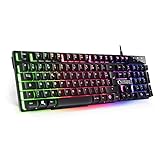 EMPIRE GAMING — Новая геймерская клавиатура K300 (AZERTY) — 105 полумеханических клавиш — Светодиодная RGB-подсветка — 19 клавиш с защитой от ореолов — 12 мультимедийных сочетаний клавиш — Проводной USB