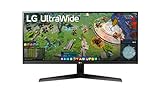 LG 29WP60G-B - Monitor Gaming UltraWide 29 pulgadas, 75Hz, 1 ms, 1000:1, 250nit, sRGB 99%, 21:9, HDMI, DisplayPort, Estabilizador de Negros, Conectividad Universal, Color Negro