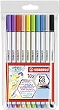 Rotulador punta de pincel STABILO Pen 68 brush - Estuche con 10 colores