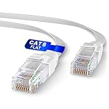 Ноён Tronic 6м Cat 20 Ethernet кабель, Хурдан, найдвартай интернетэд зориулсан RJ45 холбогчтой хавтгай LAN сүлжээний кабель - Cat6 холболтын кабель AWG24 | Интернэт кабель UTP CCA (20 метр, цагаан)