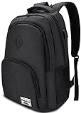 YAMTION 男士背包，15.6 英寸筆記本電腦背包，青年學生背包帶 USB 充電端口